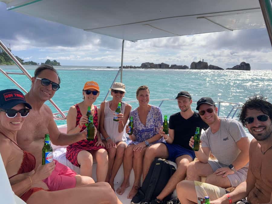 Glassbottom boat & Crystalkayak SteAnneMarinePark Snorkeling - Fish feeding begins the morning